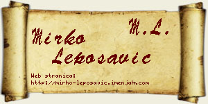 Mirko Leposavić vizit kartica